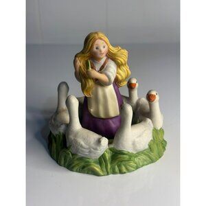 VTG 1986 Franklin Mint The Goose Girl Figurine Maggie Murphy 4" Safari Surprises